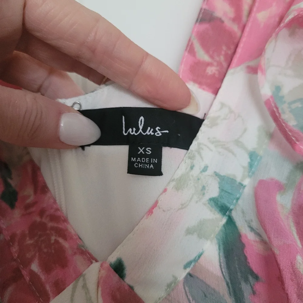 Lulu's Floral Ruffled Maxi Dress - Picture 3 of 4